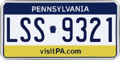 PA license plate LSS9321