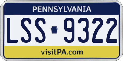 PA license plate LSS9322