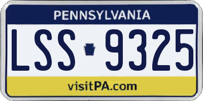 PA license plate LSS9325