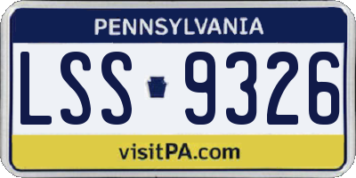 PA license plate LSS9326