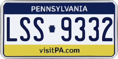 PA license plate LSS9332