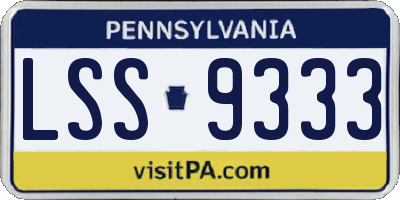PA license plate LSS9333