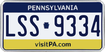 PA license plate LSS9334