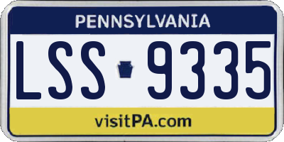 PA license plate LSS9335