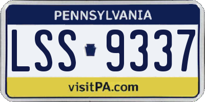 PA license plate LSS9337