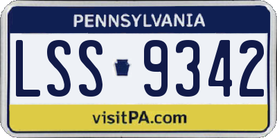 PA license plate LSS9342