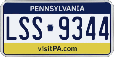 PA license plate LSS9344