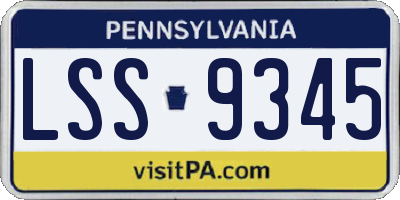 PA license plate LSS9345