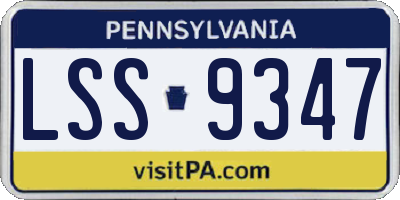 PA license plate LSS9347