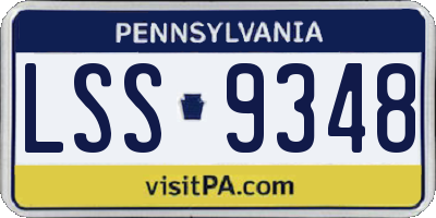 PA license plate LSS9348