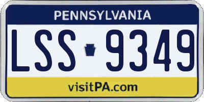 PA license plate LSS9349