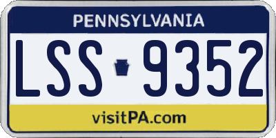 PA license plate LSS9352