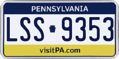 PA license plate LSS9353