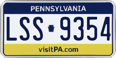 PA license plate LSS9354