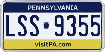 PA license plate LSS9355