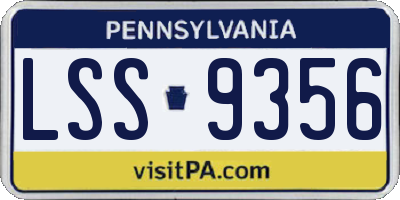 PA license plate LSS9356