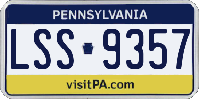 PA license plate LSS9357