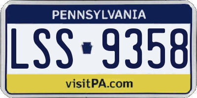 PA license plate LSS9358