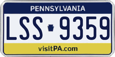 PA license plate LSS9359