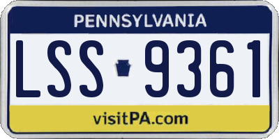 PA license plate LSS9361