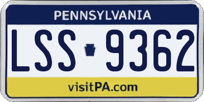 PA license plate LSS9362