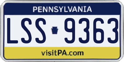 PA license plate LSS9363