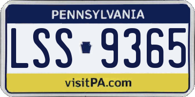 PA license plate LSS9365