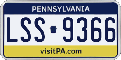 PA license plate LSS9366