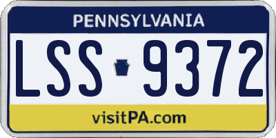 PA license plate LSS9372