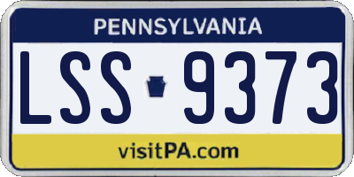 PA license plate LSS9373