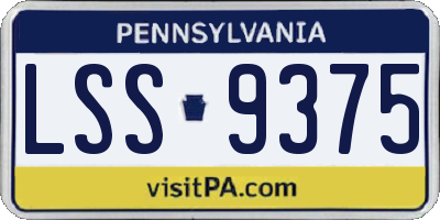 PA license plate LSS9375