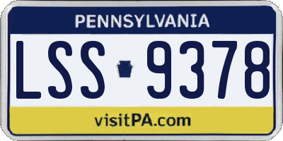 PA license plate LSS9378