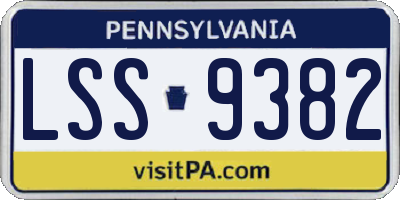 PA license plate LSS9382