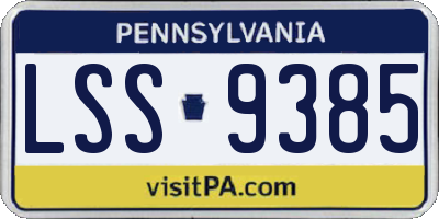 PA license plate LSS9385