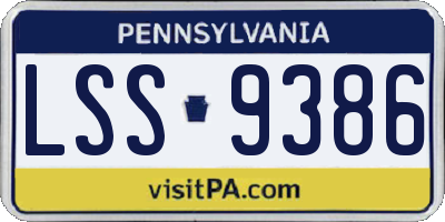 PA license plate LSS9386