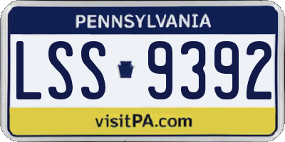 PA license plate LSS9392