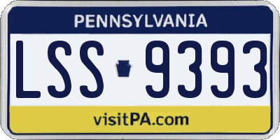PA license plate LSS9393