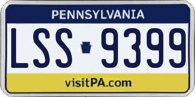 PA license plate LSS9399