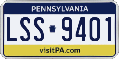 PA license plate LSS9401
