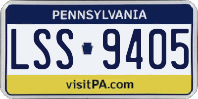PA license plate LSS9405