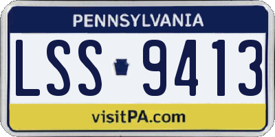 PA license plate LSS9413