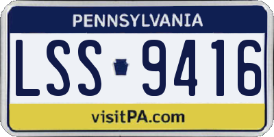 PA license plate LSS9416