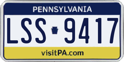 PA license plate LSS9417