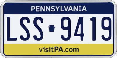 PA license plate LSS9419