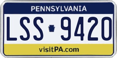 PA license plate LSS9420