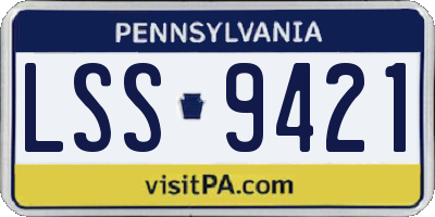 PA license plate LSS9421