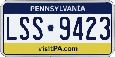 PA license plate LSS9423