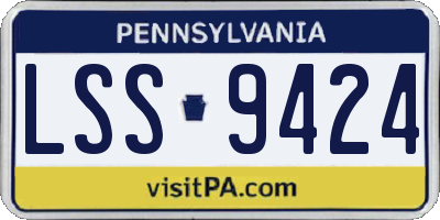 PA license plate LSS9424