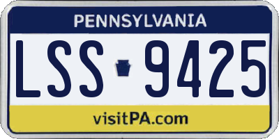 PA license plate LSS9425