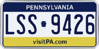 PA license plate LSS9426